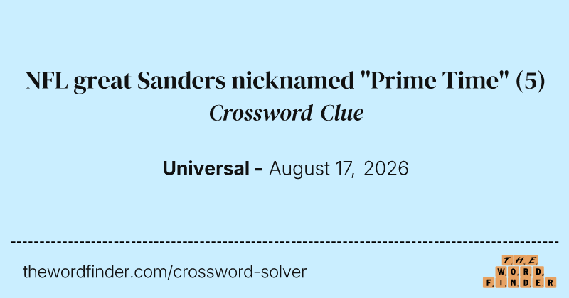 NFL great Sanders nicknamed "Prime Time" crossword clue image