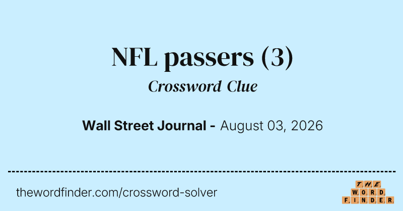 NFL passers crossword clue image