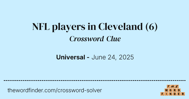 NFL players in Cleveland crossword clue image
