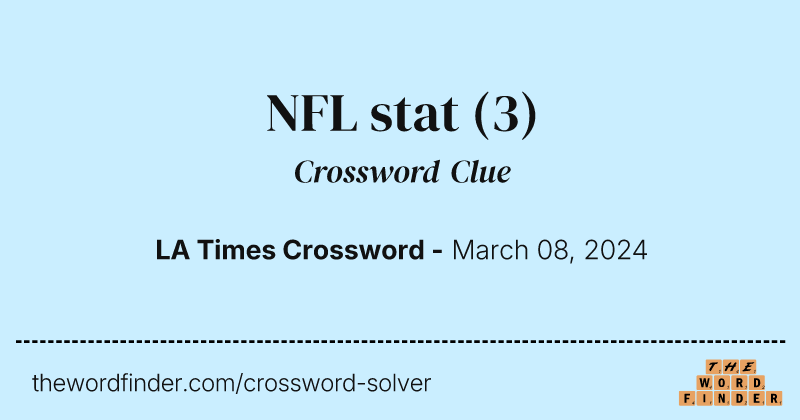 NFL stat crossword clue image