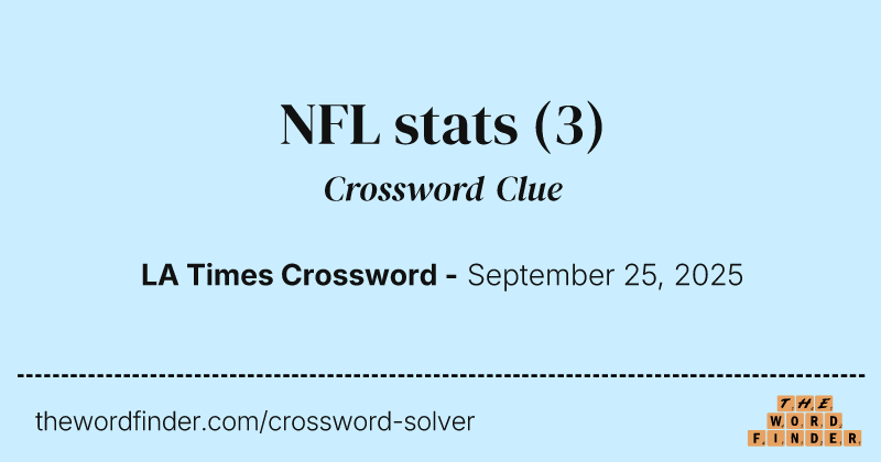 NFL stats crossword clue image