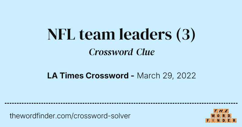 NFL team leaders crossword clue image