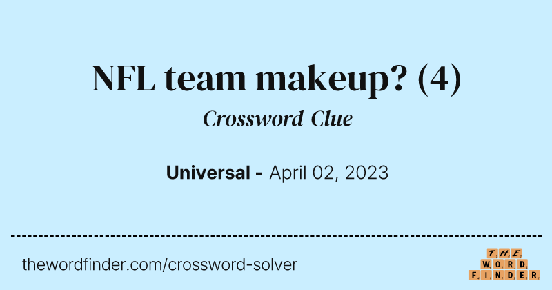 NFL team makeup? crossword clue image