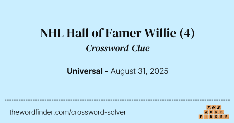 NHL Hall of Famer Willie crossword clue image