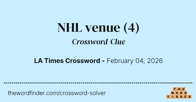 NHL venue crossword clue image
