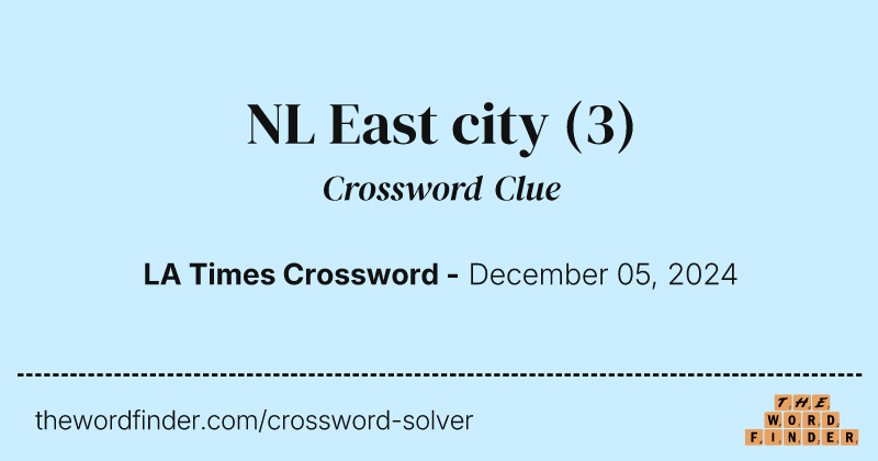 NL East city crossword clue image