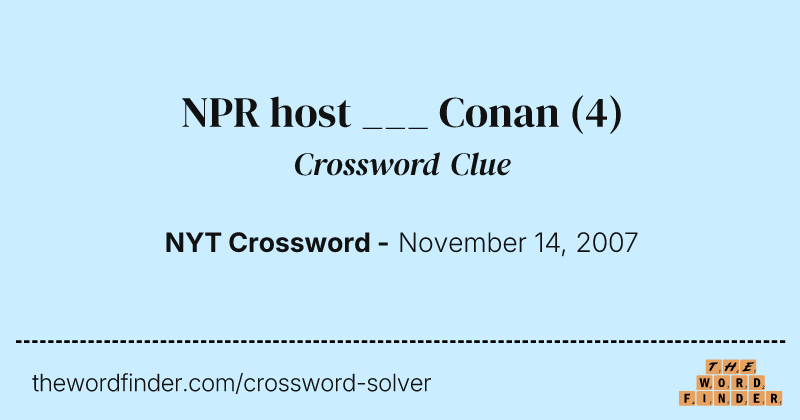 NPR host ___ Conan crossword clue image