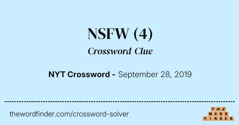 NSFW crossword clue image