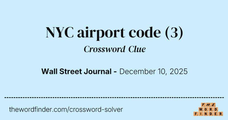NYC airport code crossword clue image