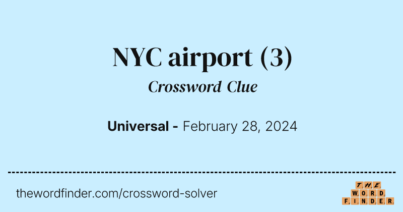 NYC airport crossword clue image