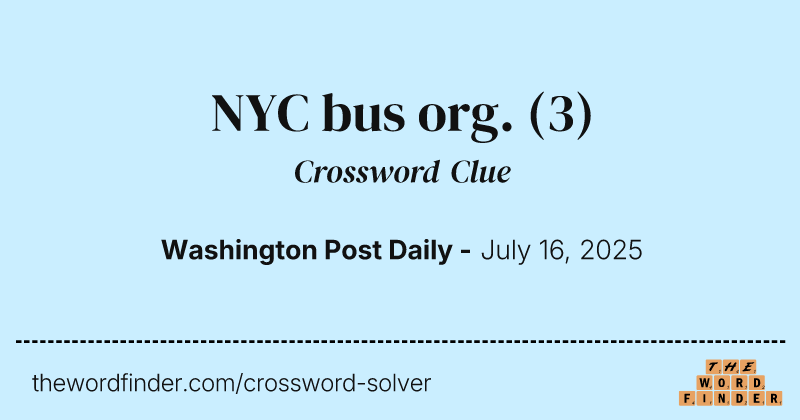 NYC bus org. crossword clue image