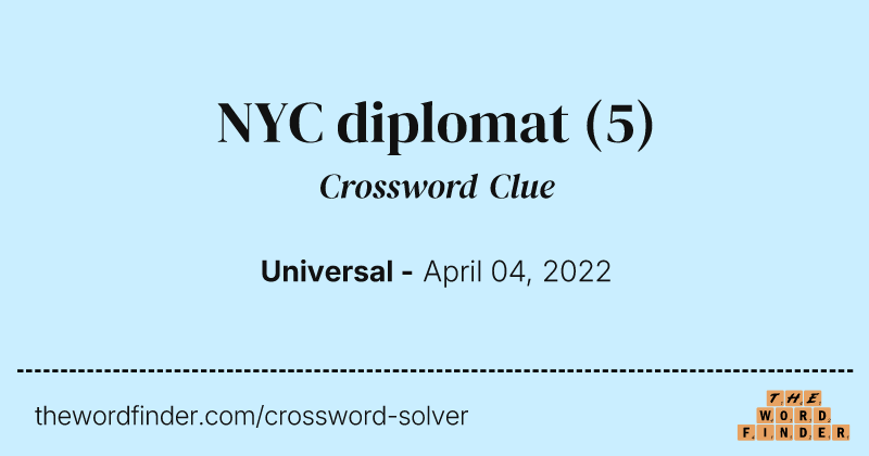 NYC diplomat crossword clue image