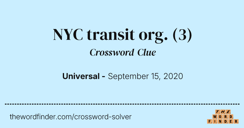NYC transit org. crossword clue image
