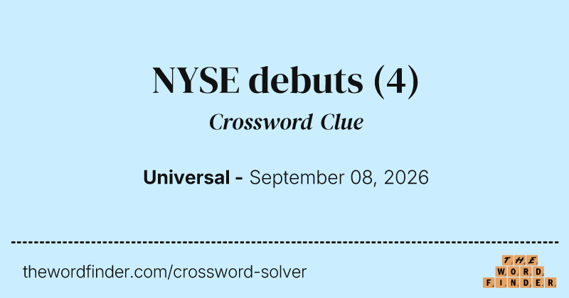 NYSE debuts crossword clue image