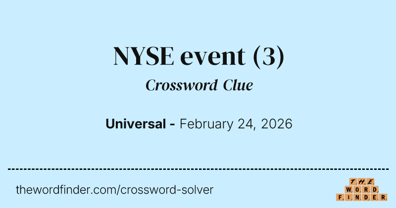 NYSE event crossword clue image