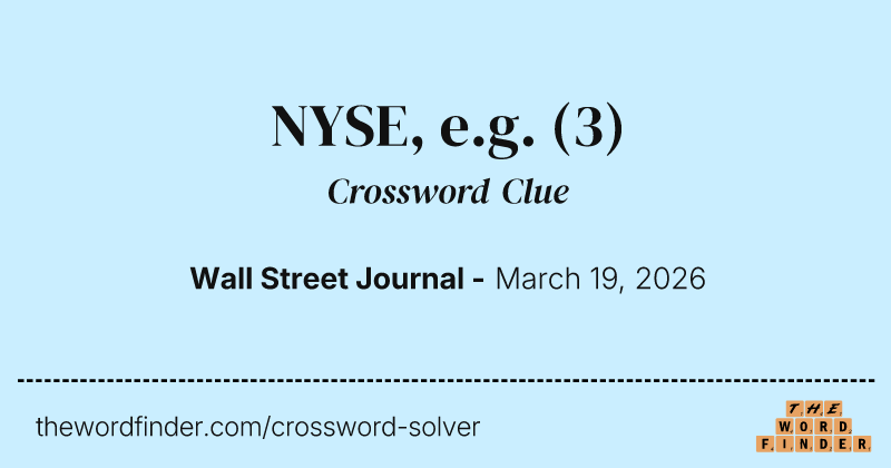NYSE, e.g. crossword clue image
