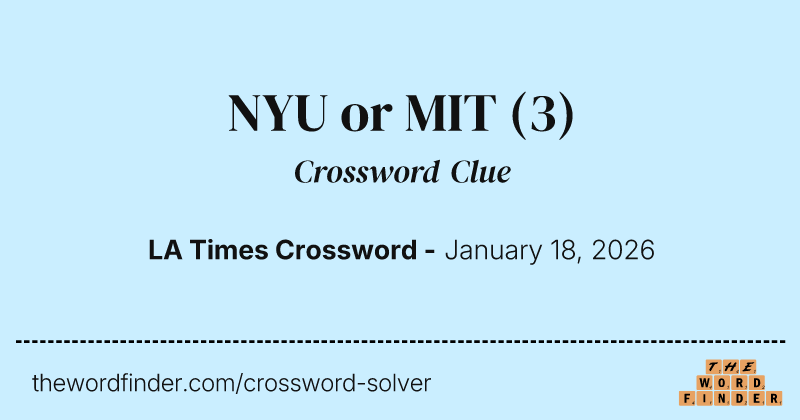 NYU or MIT crossword clue image