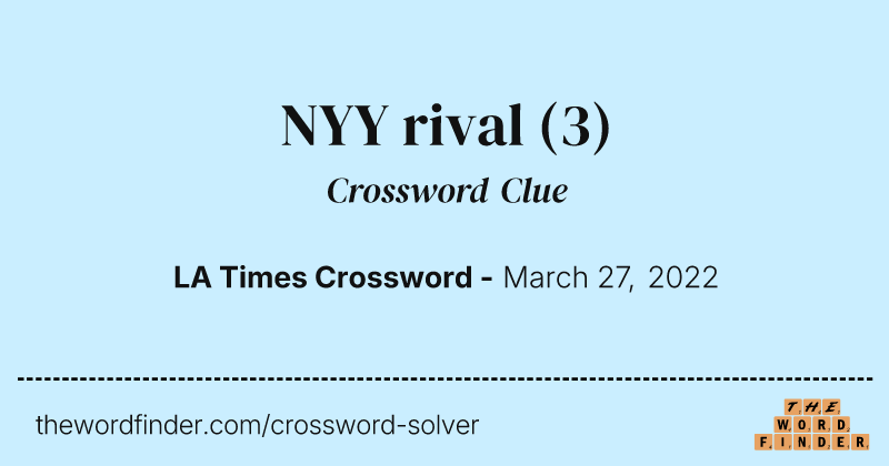 NYY rival crossword clue image