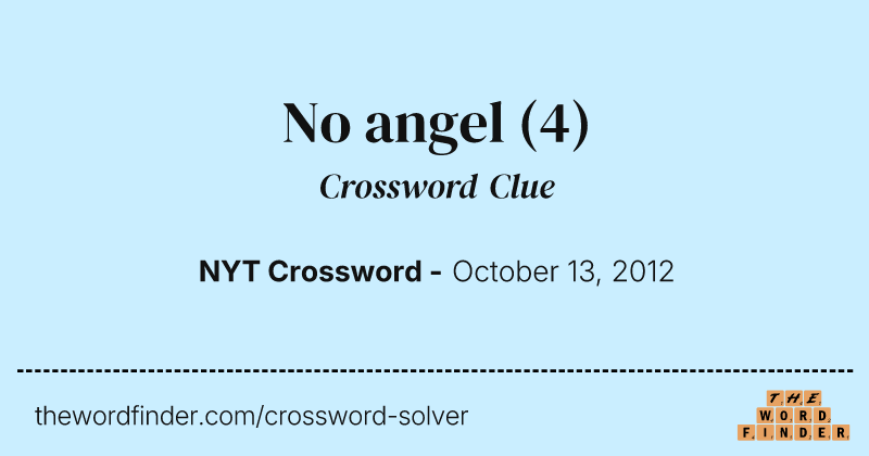 No angel crossword clue image