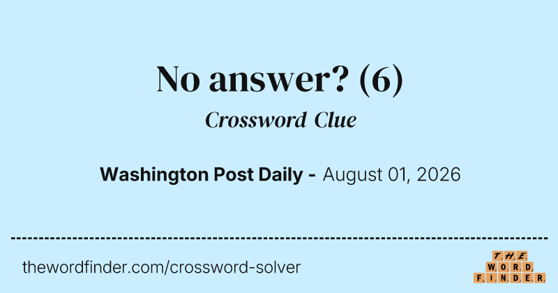 No answer? crossword clue image