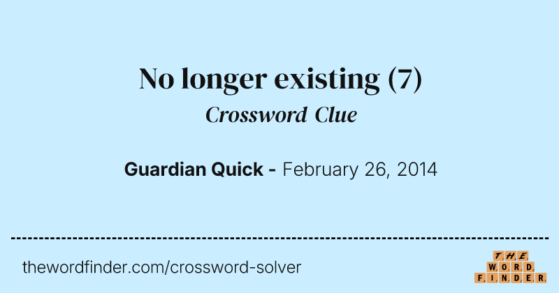No longer existing crossword clue image