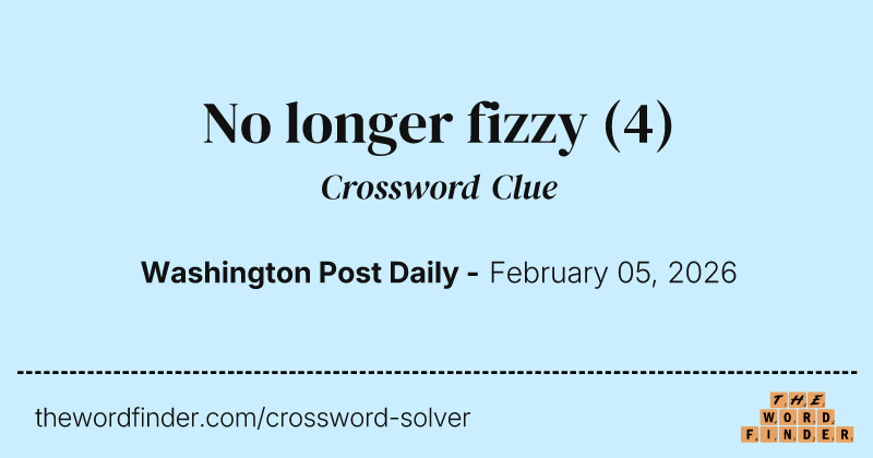 No longer fizzy crossword clue image