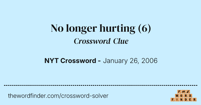 No longer hurting crossword clue image