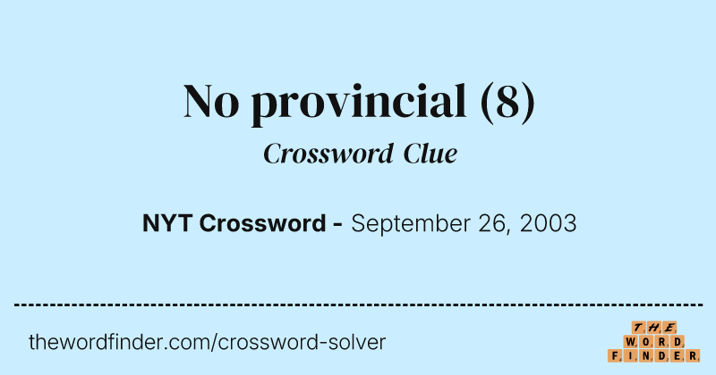 No provincial crossword clue image