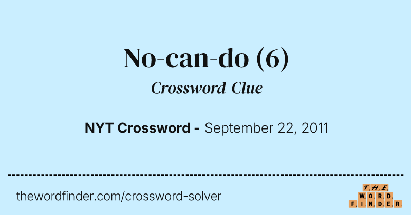 No-can-do crossword clue image