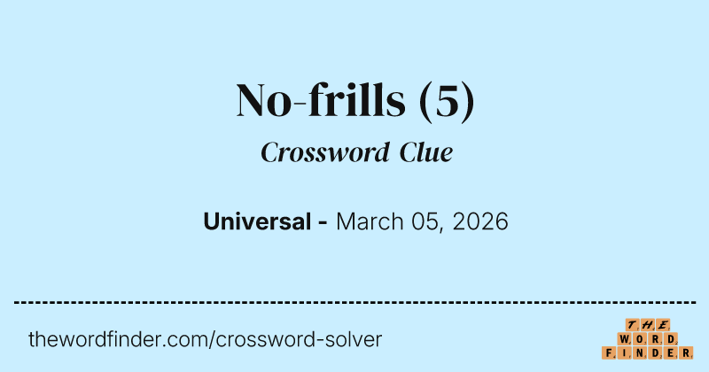 No-frills crossword clue image