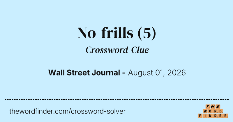 No-frills crossword clue image