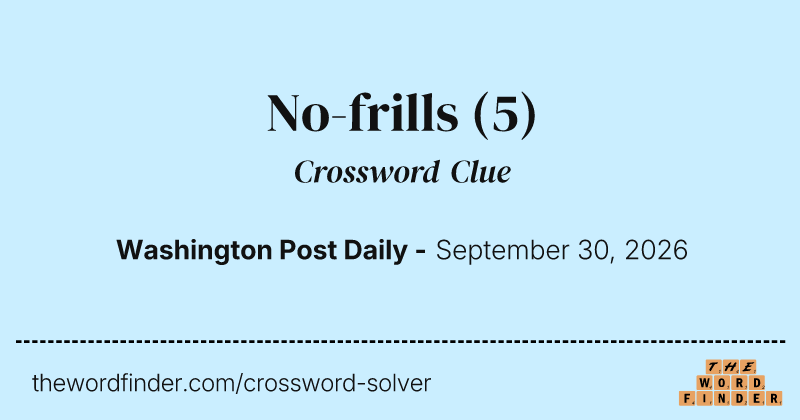 No-frills crossword clue image