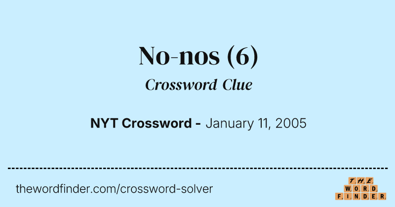 No-nos crossword clue image