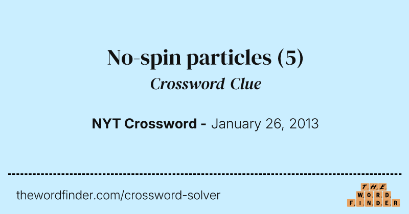 No-spin particles crossword clue image