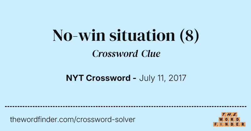 No-win situation crossword clue image