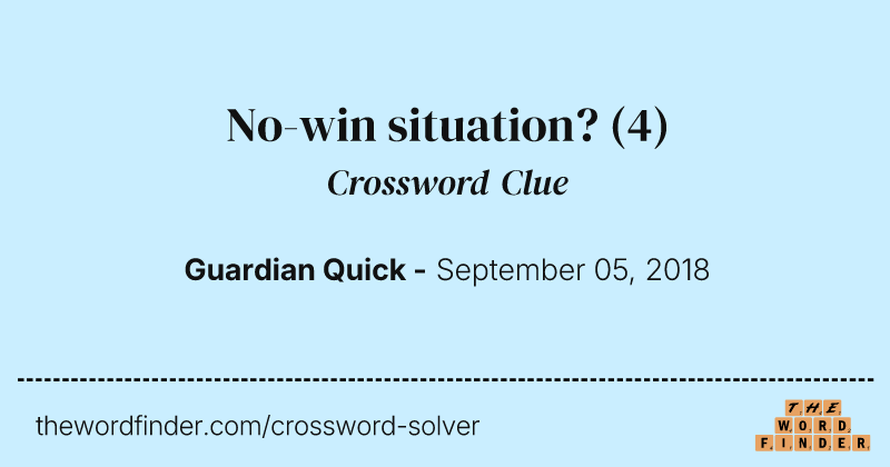 No-win situation? crossword clue image