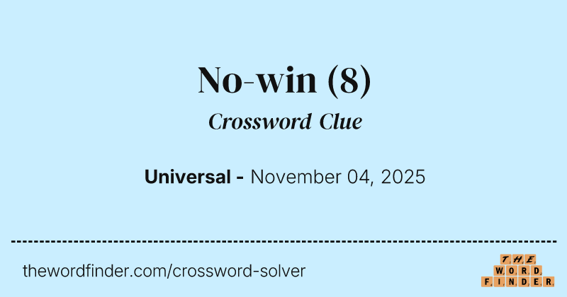 No-win crossword clue image