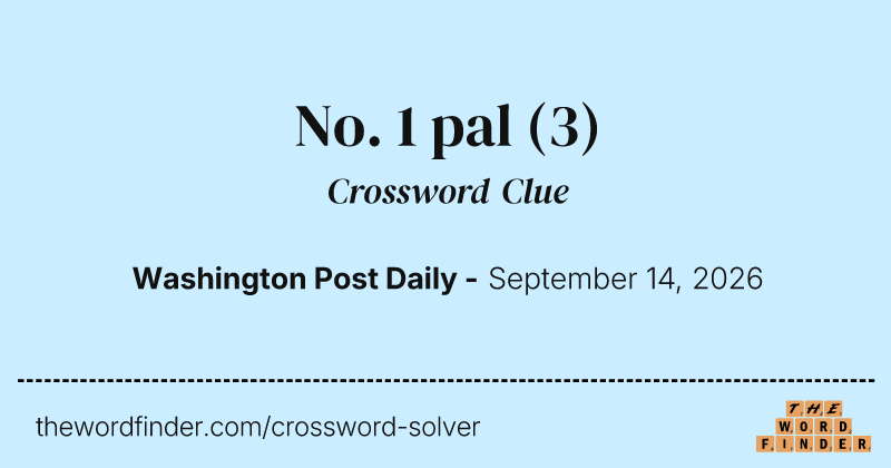 No. 1 pal crossword clue image