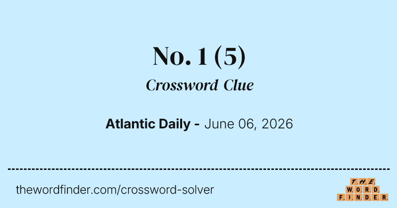 No. 1 crossword clue image