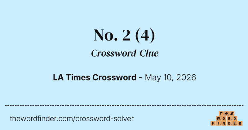 No. 2 crossword clue image
