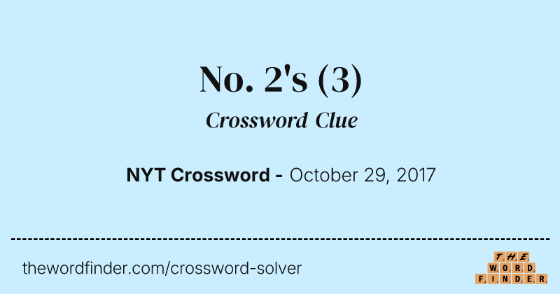 No. 2's crossword clue image