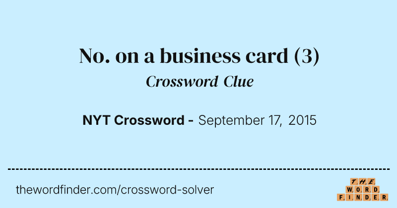 No. on a business card crossword clue image
