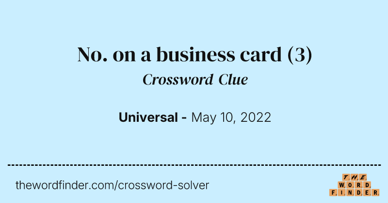 No. on a business card crossword clue image