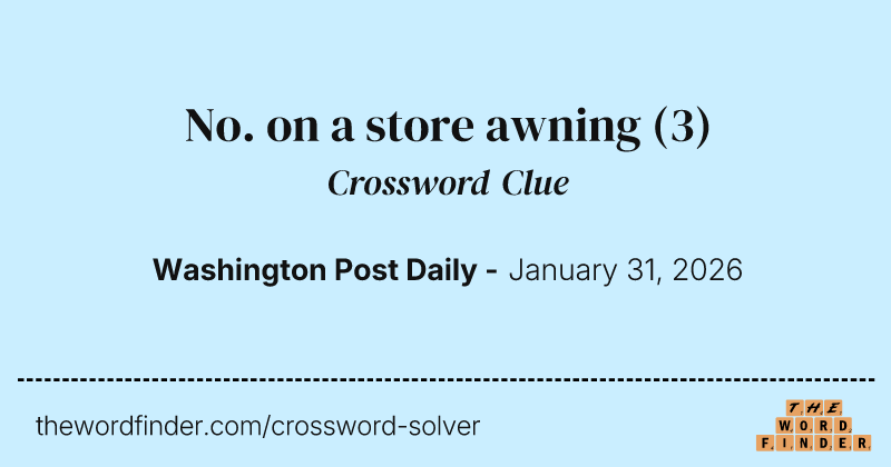 No. on a store awning crossword clue image