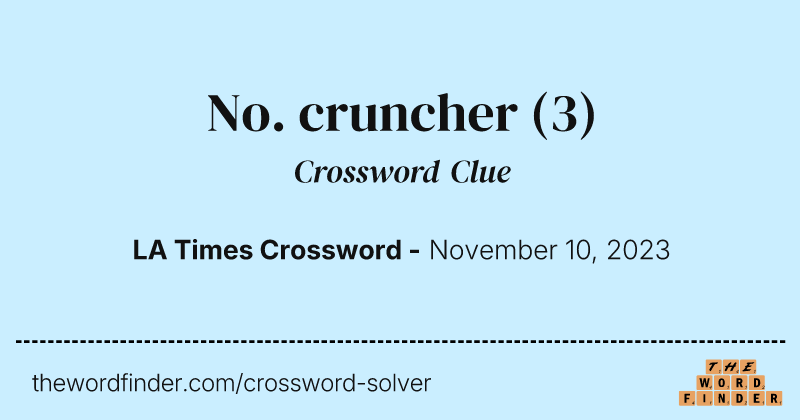 No. cruncher crossword clue image