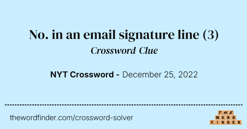 No. in an email signature line crossword clue image