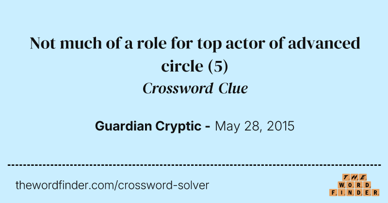 Not much of a role for top actor of advanced circle crossword clue image