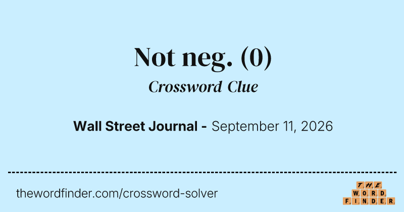 Not neg. crossword clue image