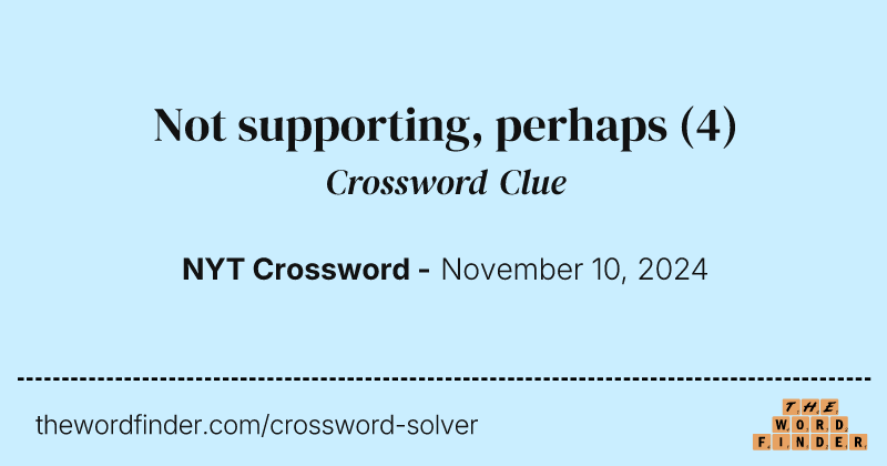 Not supporting, perhaps crossword clue image