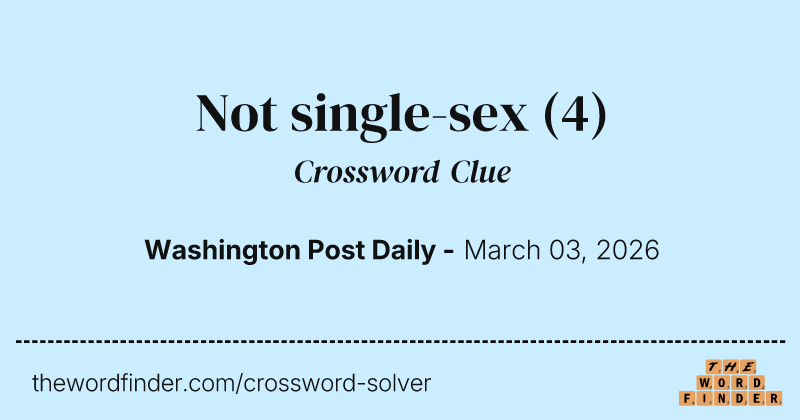 Not single-sex crossword clue image